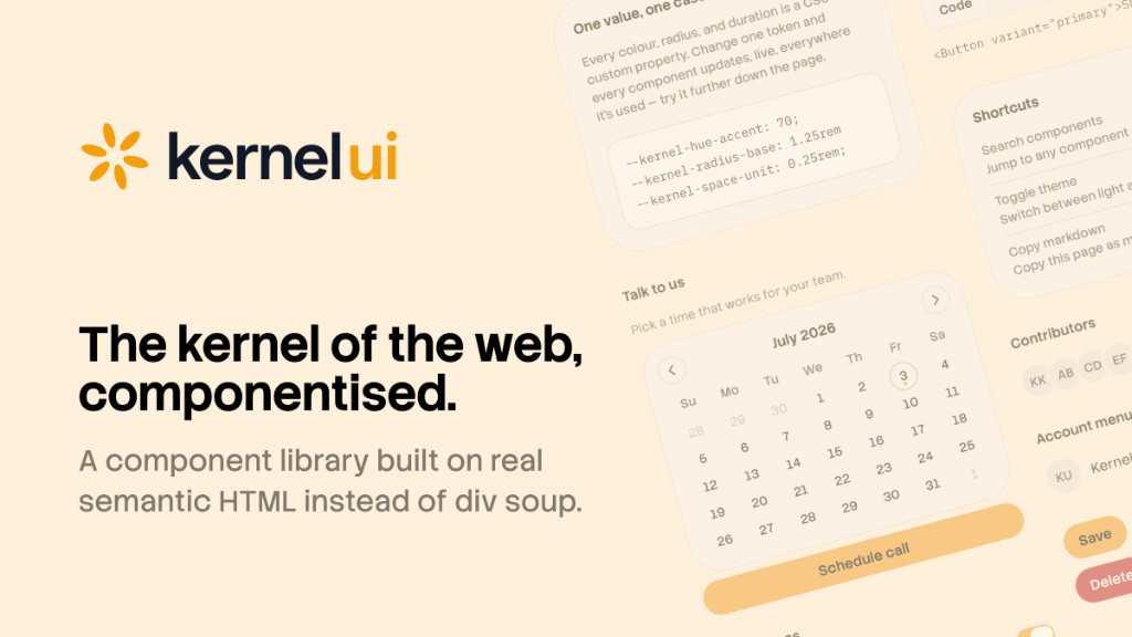 Kernel — Semantic HTML components for React and Web Components